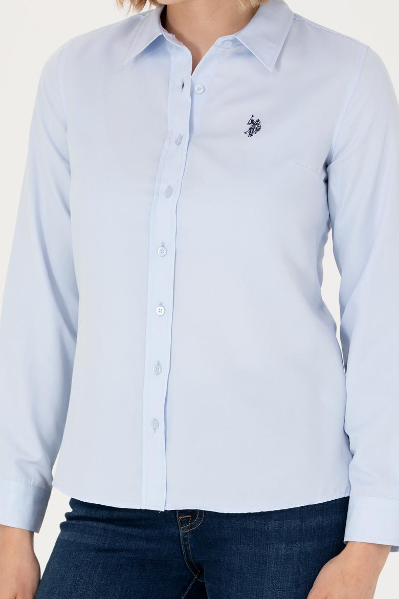 Kadın Açık Mavi Uzun Kollu Basic Gömlek - 50277630012