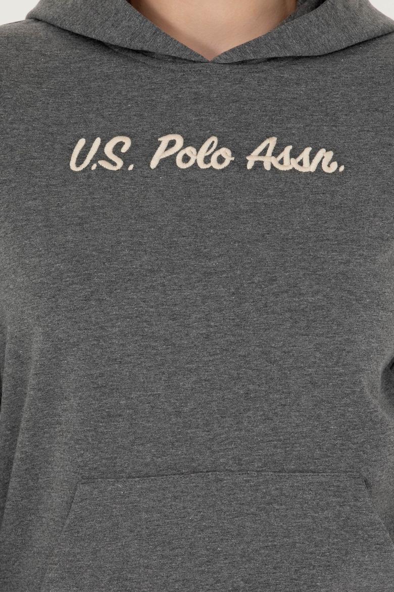 Kadın Antrasit Melanj Kapüşonlu Sweatshirt - 50276015022