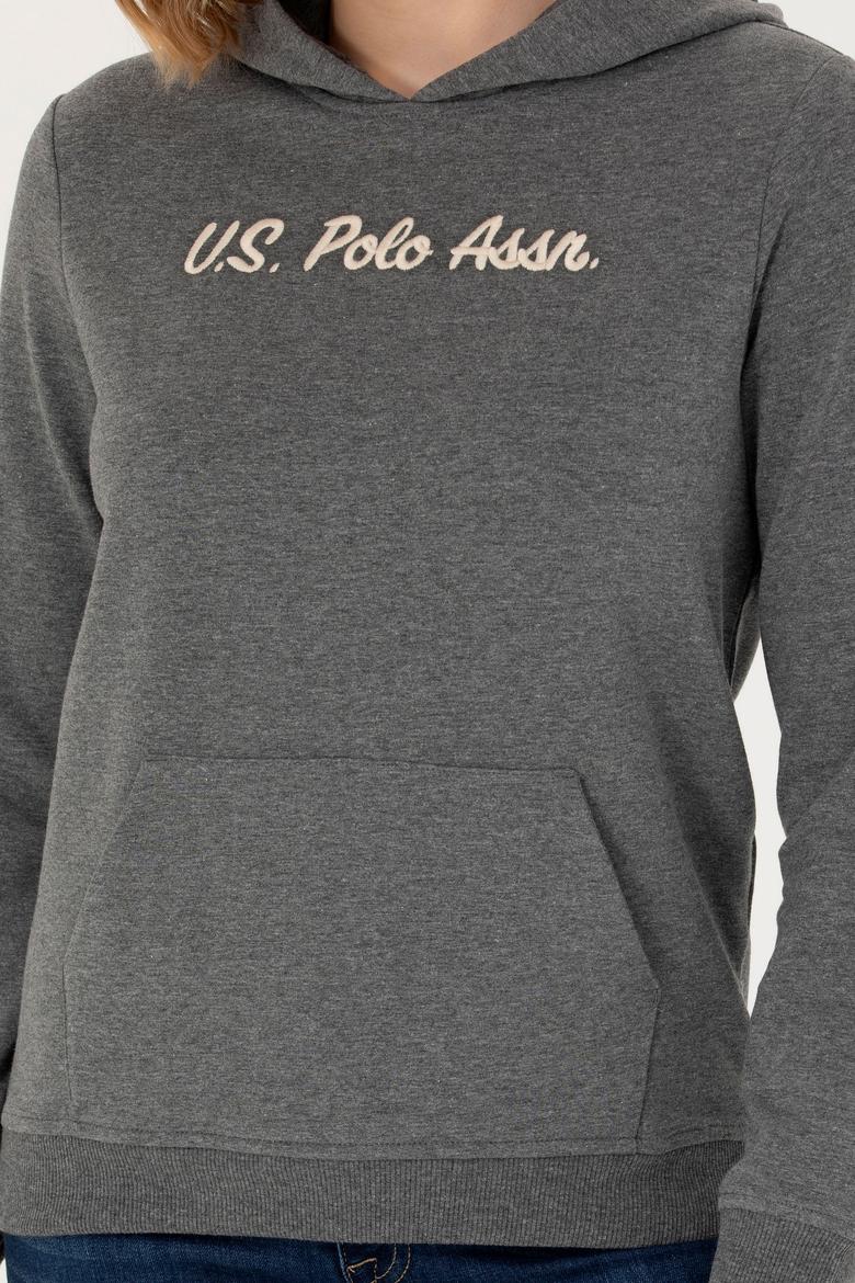 Kadın Antrasit Melanj Kapüşonlu Sweatshirt - 50276015022