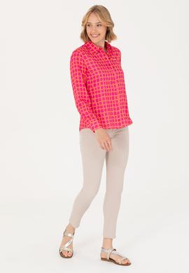 Kadın Fuşya Uzun Kollu Gömlek - 50266155018