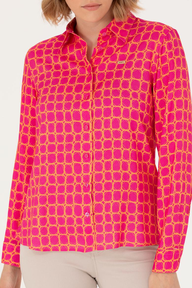 Kadın Fuşya Uzun Kollu Gömlek - 50266155018