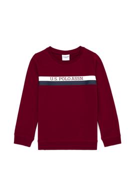 Çocuk Bordo Basic Bisiklet Yaka Sweatshirt - 50274406025