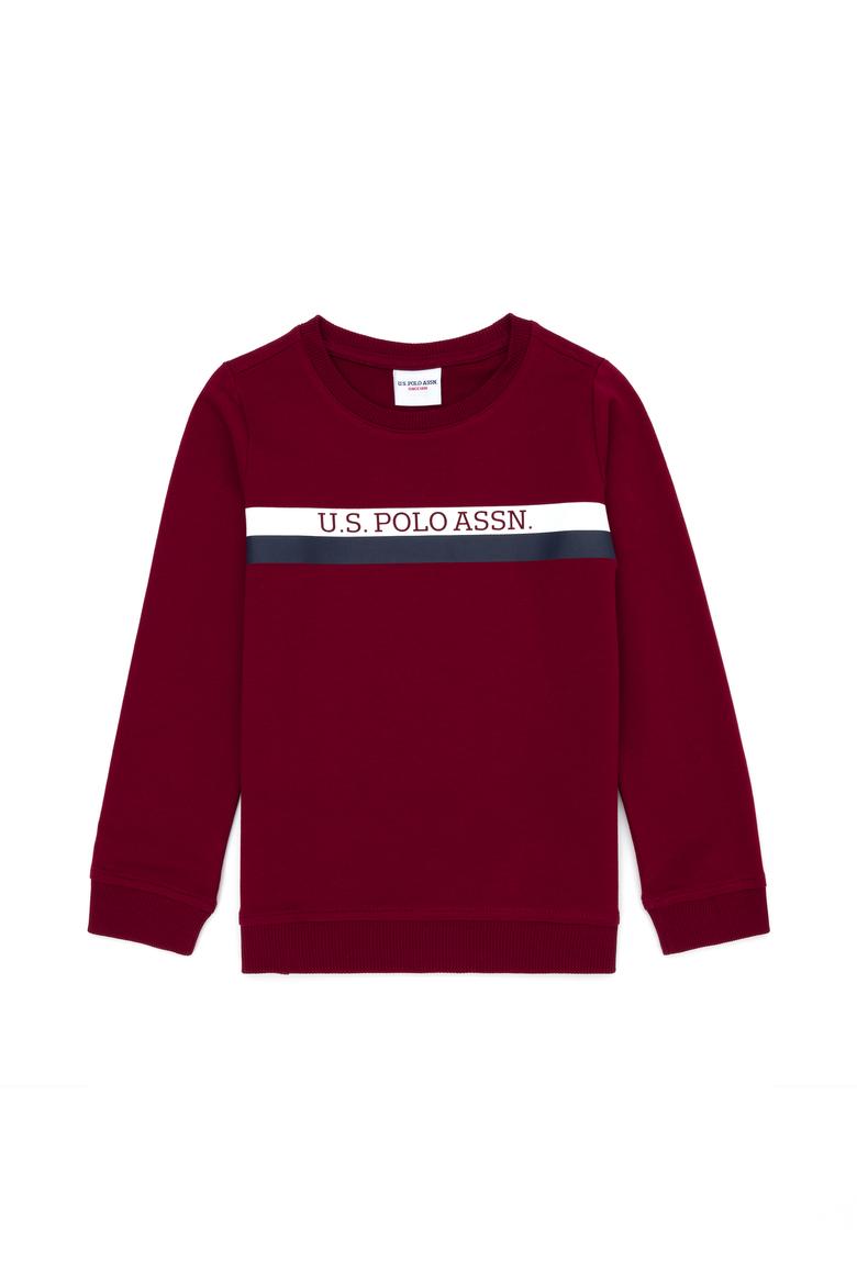 Çocuk Bordo Basic Bisiklet Yaka Sweatshirt