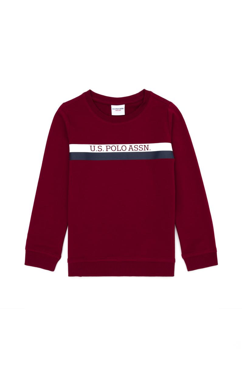 Çocuk Bordo Basic Bisiklet Yaka Sweatshirt