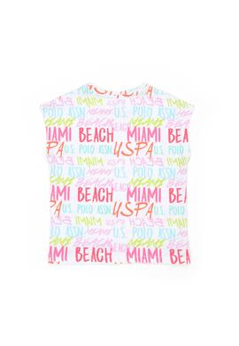 Kız Çocuk Beyaz Bisiklet Yaka Tişört - 50276748005