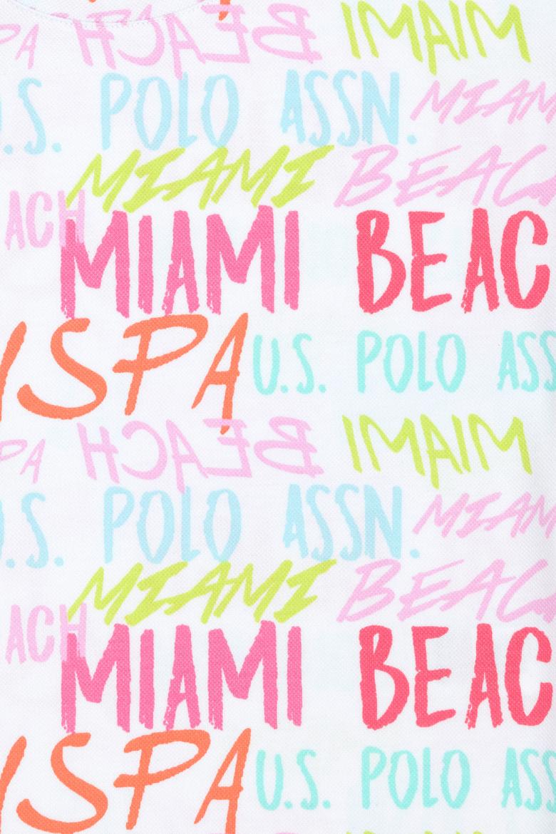 Kız Çocuk Beyaz Bisiklet Yaka Tişört - 50276748005