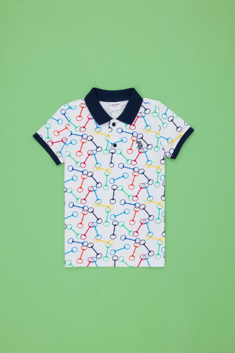 Erkek Çocuk Beyaz Polo Yaka Tişört