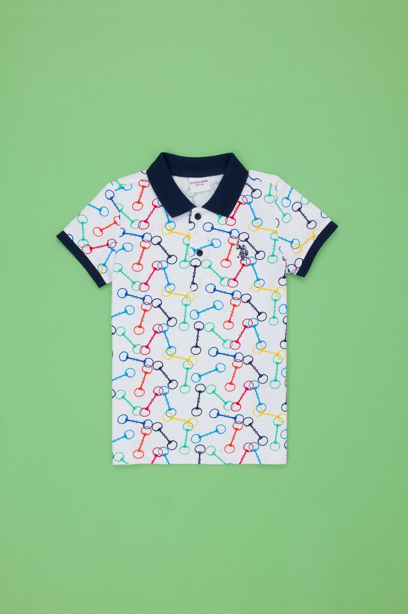 Erkek Çocuk Beyaz Polo Yaka Tişört