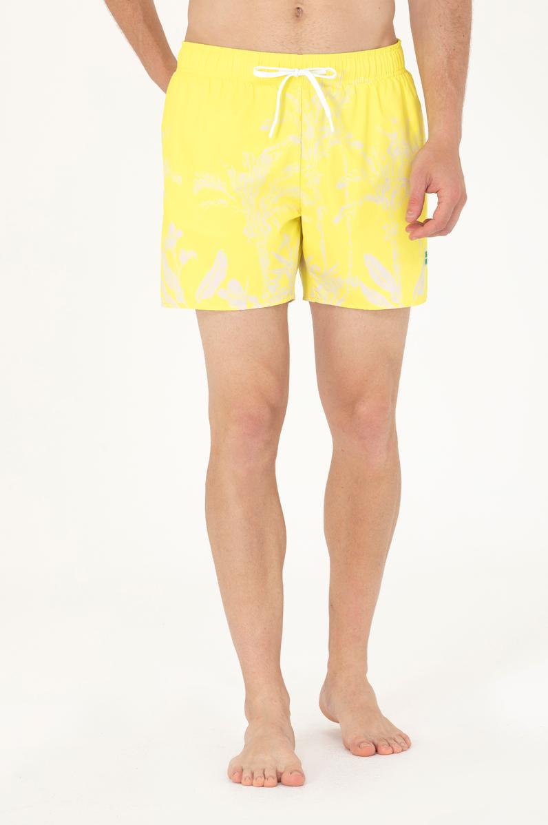 Erkek Neon Sarı Deniz Şortu