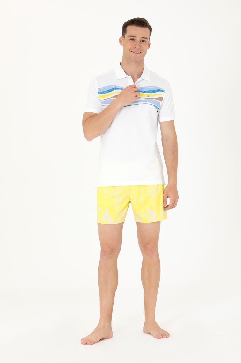 Erkek Neon Sarı Deniz Şortu