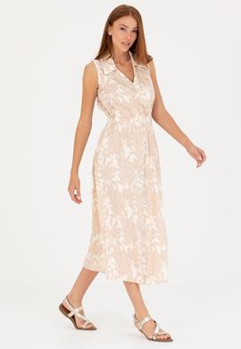 Kadın Krem Dokuma Elbise - 50262577001