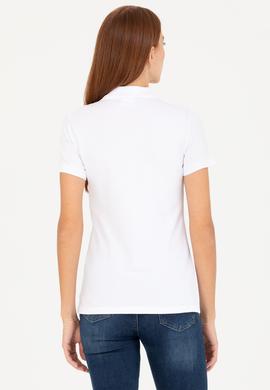 Kadın Beyaz Basic Polo Yaka Tişört - 50262657008