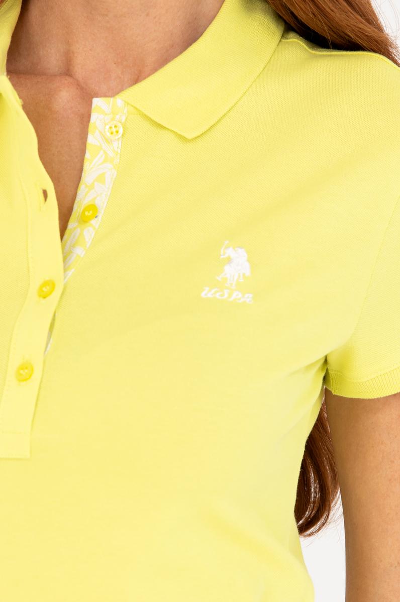 Kadın Neon Sarı Basic Polo Yaka Tişört