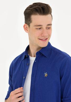 Erkek Mavi Uzun Kollu Basic Gömlek - 50262880030