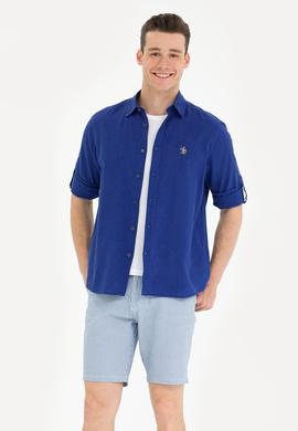 Erkek Mavi Uzun Kollu Basic Gömlek - 50262880030