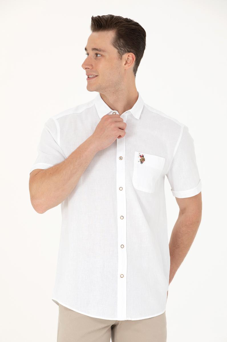 Erkek Beyaz Kısa Kollu Gömlek
