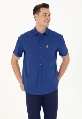 Erkek Mavi Kısa Kollu Gömlek - 50262957094