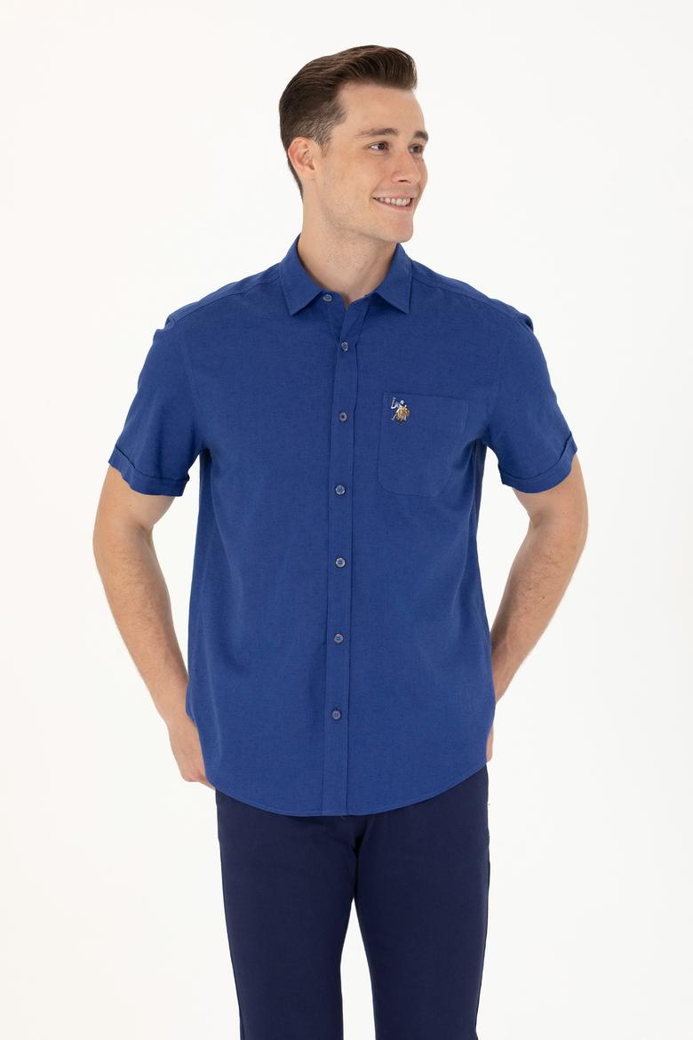 Erkek Mavi Kısa Kollu Gömlek - 50262957094