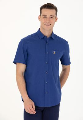 Erkek Mavi Kısa Kollu Gömlek - 50262957094