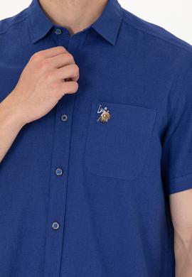 Erkek Mavi Kısa Kollu Gömlek - 50262957094