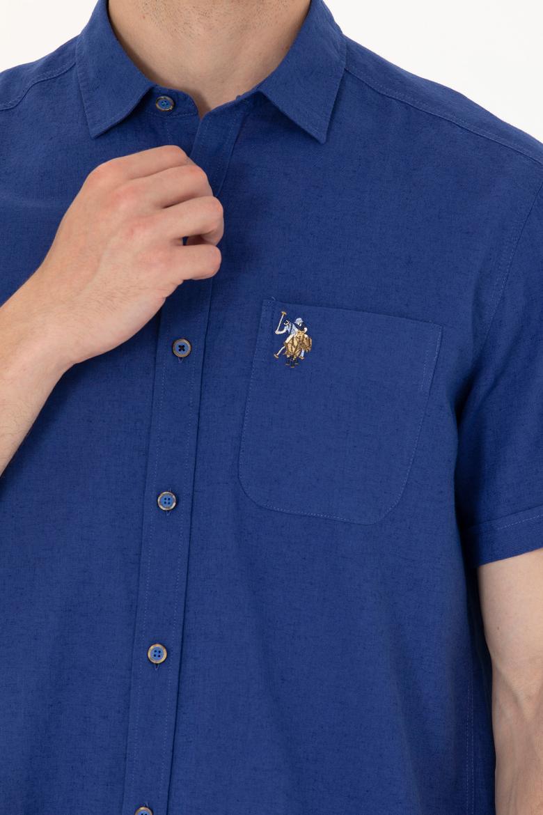 Erkek Mavi Kısa Kollu Gömlek - 50262957094