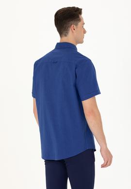 Erkek Mavi Kısa Kollu Gömlek - 50262957094