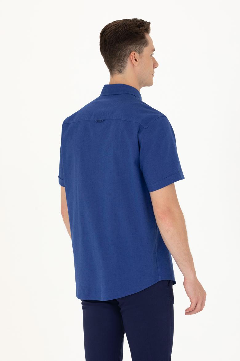 Erkek Mavi Kısa Kollu Gömlek - 50262957094