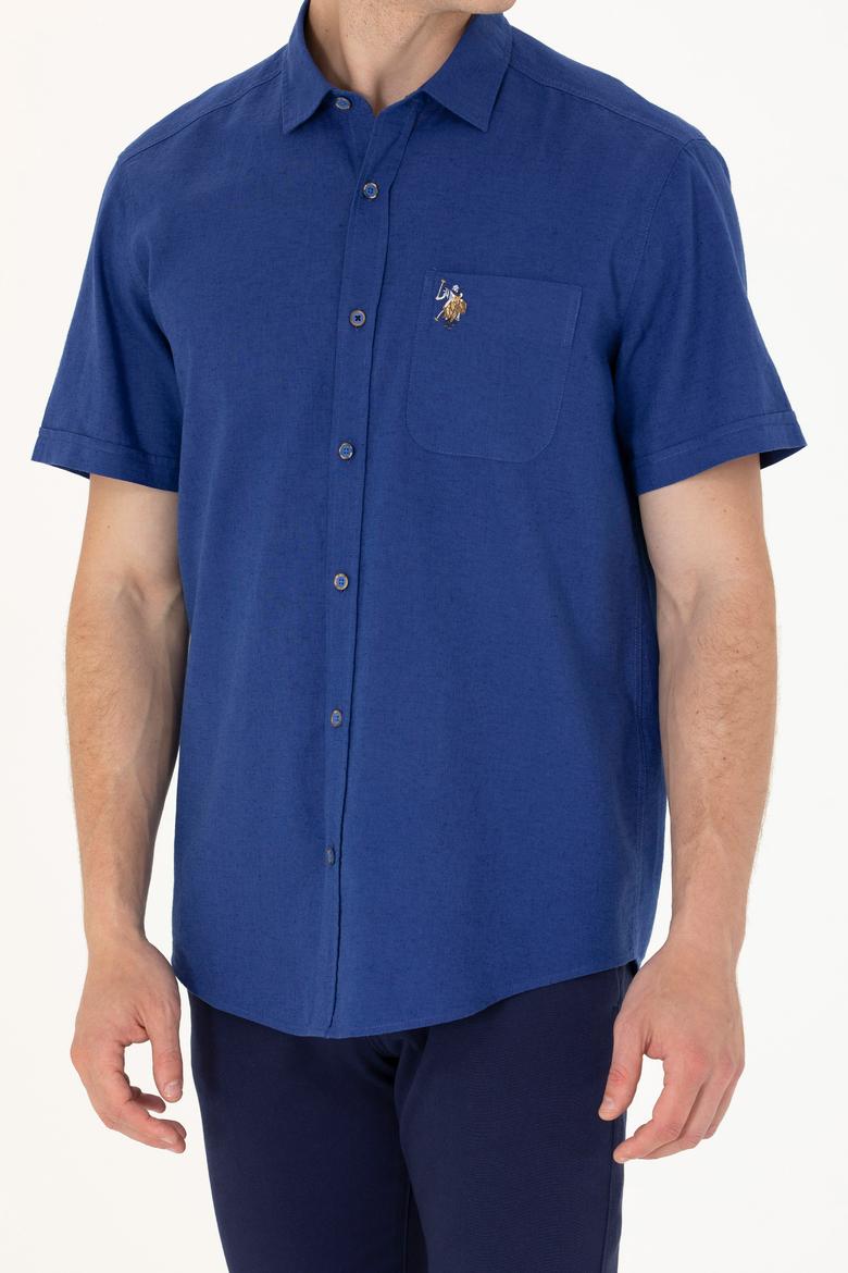 Erkek Mavi Kısa Kollu Gömlek - 50262957094