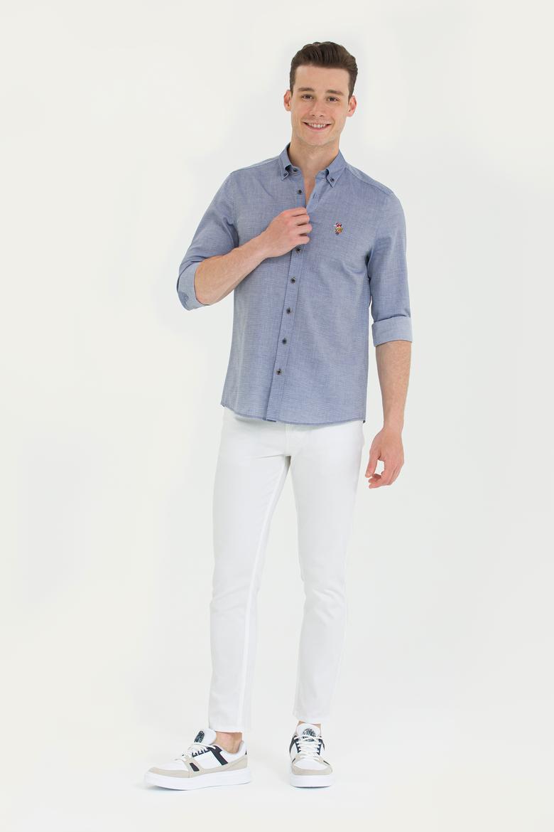 Erkek Lacivert Uzun Kollu Basic Gömlek - 50262977024