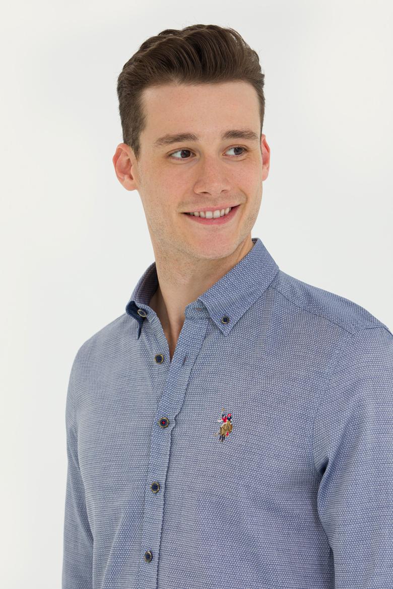 Erkek Lacivert Uzun Kollu Basic Gömlek - 50262977024