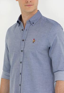 Erkek Lacivert Uzun Kollu Basic Gömlek - 50262977024