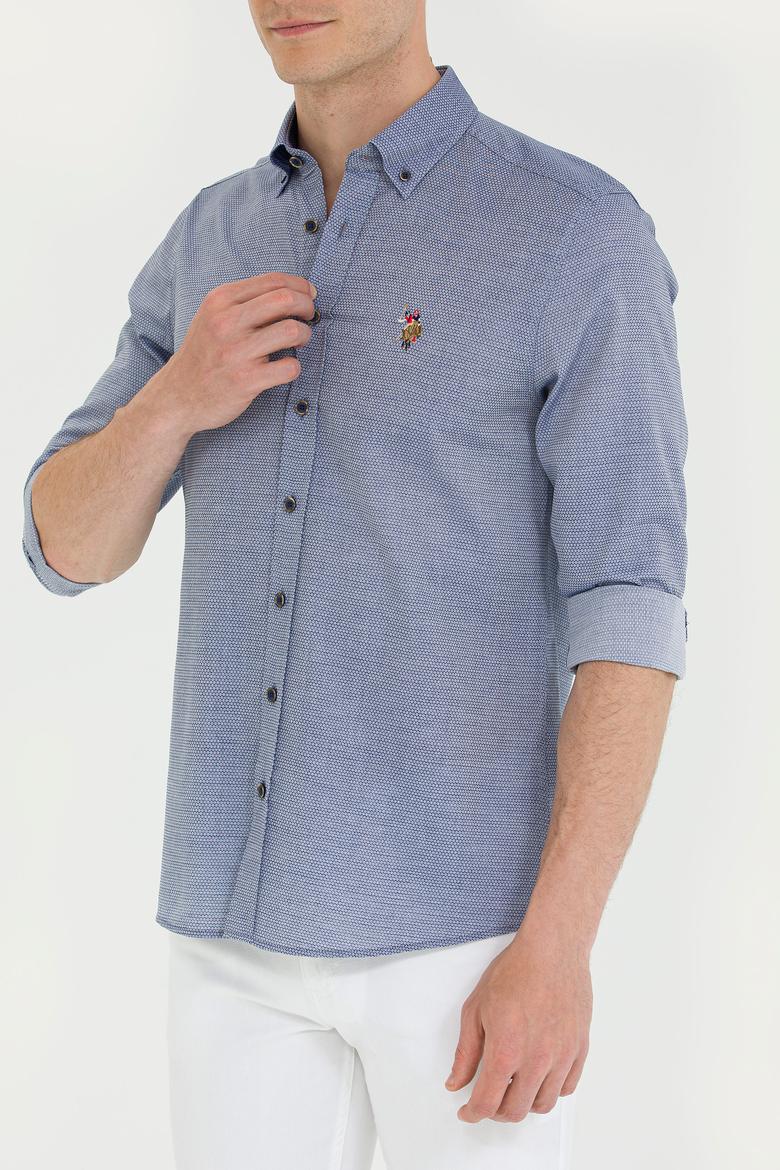 Erkek Lacivert Uzun Kollu Basic Gömlek - 50262977024