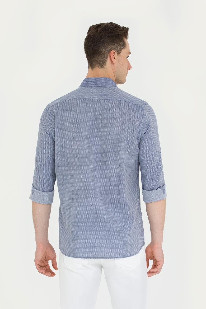 Erkek Lacivert Uzun Kollu Basic Gömlek - 50262977024