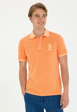 Erkek Turuncu Basic Polo Yaka Tişört - 50263475076
