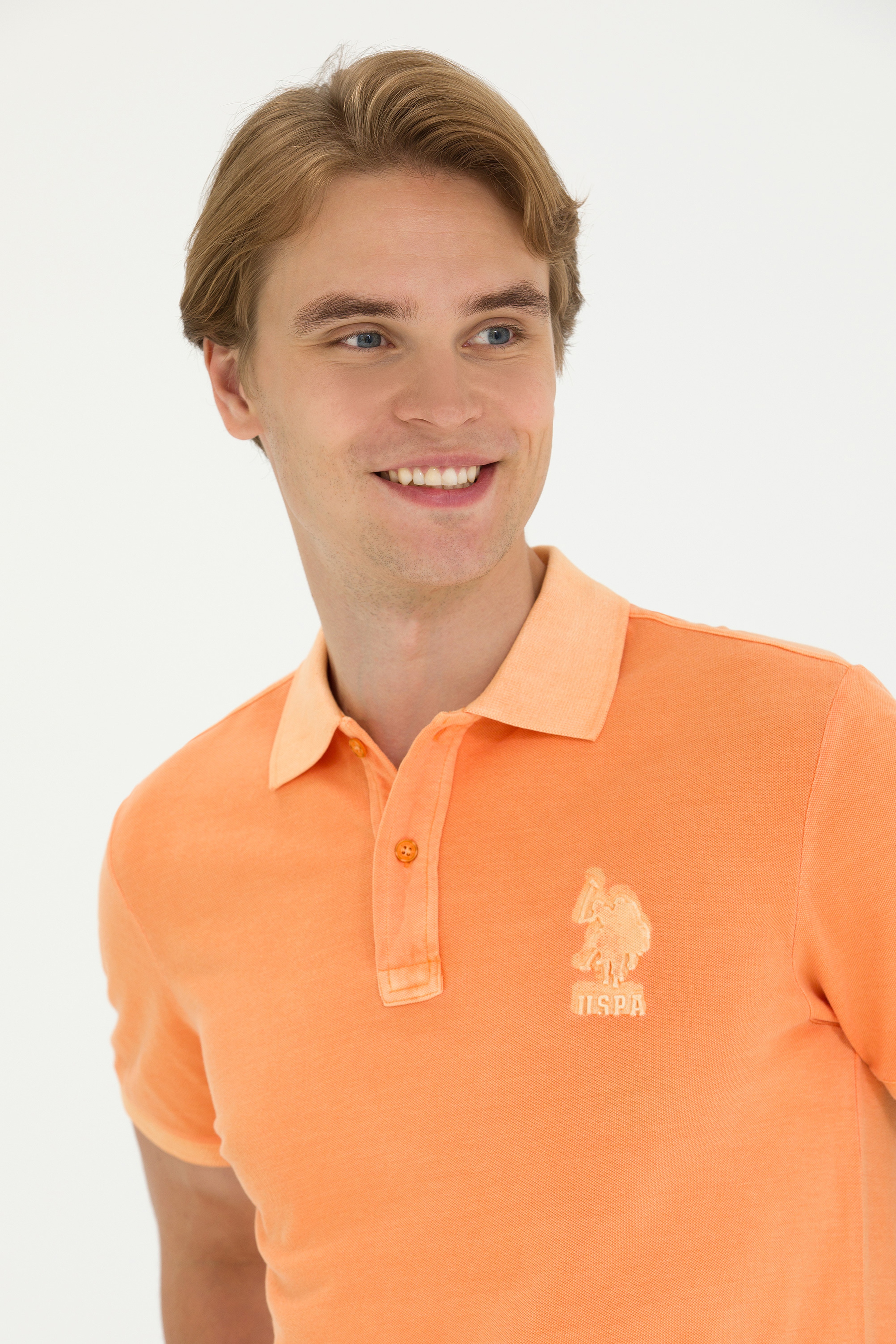 Erkek Turuncu Basic Polo Yaka Tişört - Image 2