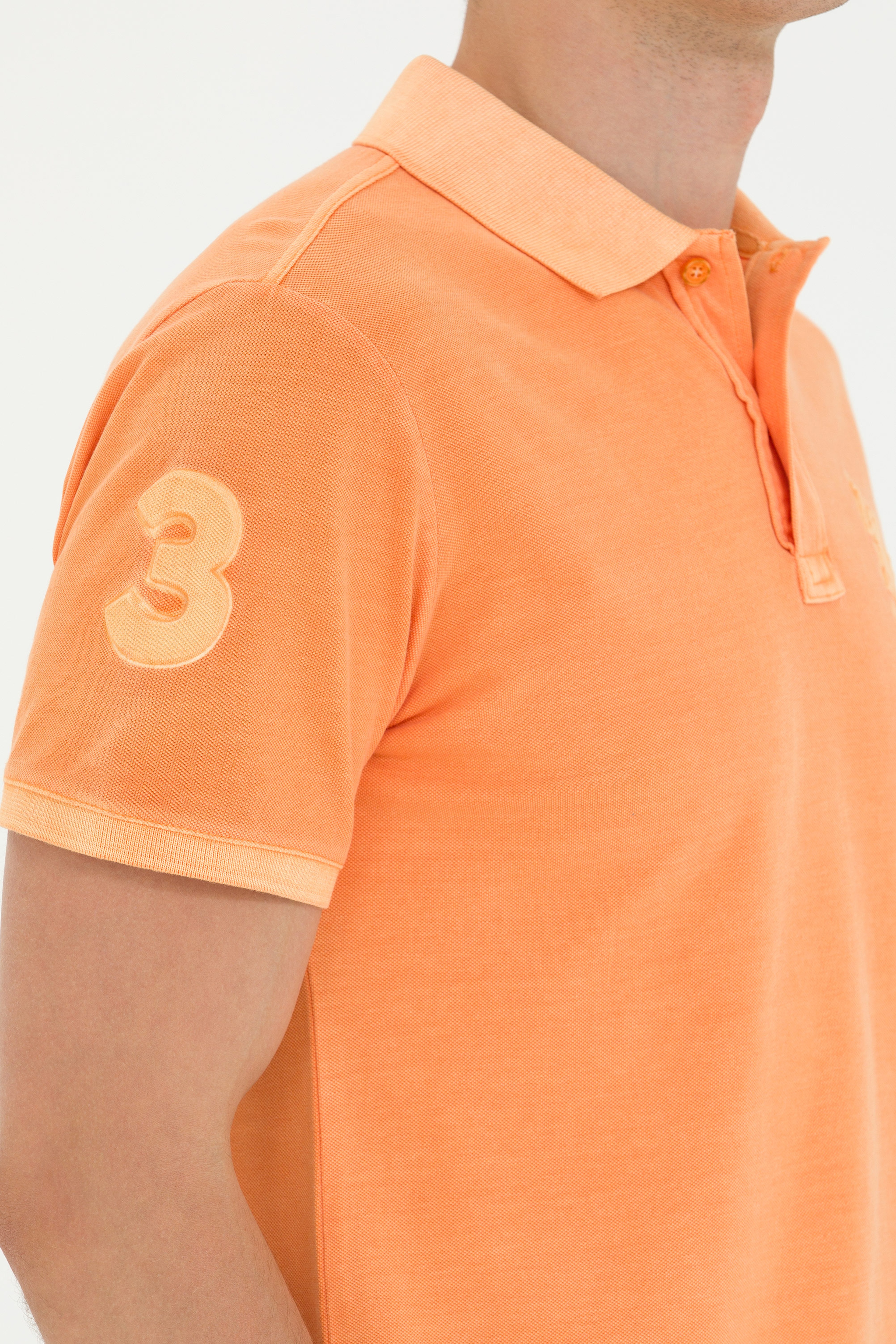 Erkek Turuncu Basic Polo Yaka Tişört