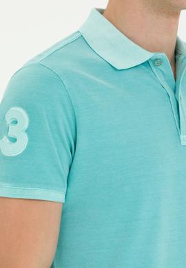 Erkek Slim Fit Polo Yaka Mint Basic Tişört - 50263475105