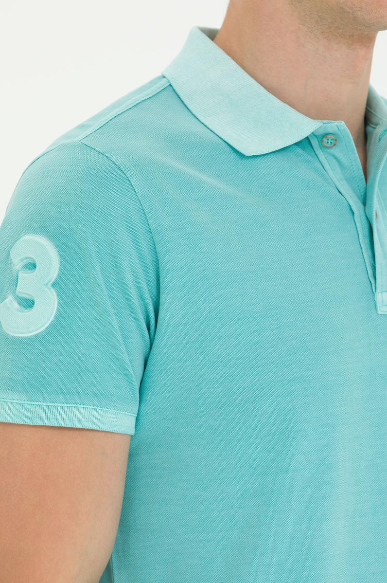Erkek Slim Fit Polo Yaka Mint Basic Tişört