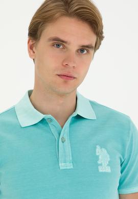 Erkek Slim Fit Polo Yaka Mint Basic Tişört - 50263475105