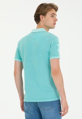 Erkek Slim Fit Polo Yaka Mint Basic Tişört - 50263475105