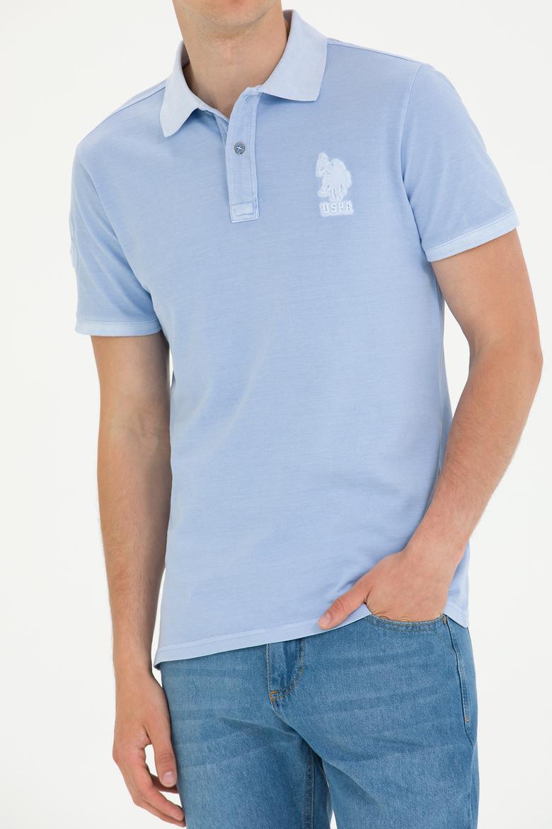 Erkek Mavi Basic Polo Yaka Tişört - 50263475174