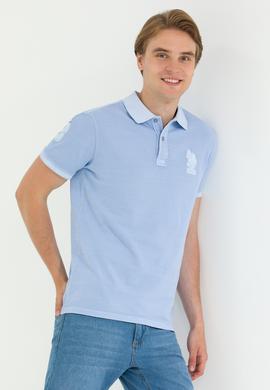 Erkek Mavi Basic Polo Yaka Tişört - 50263475174