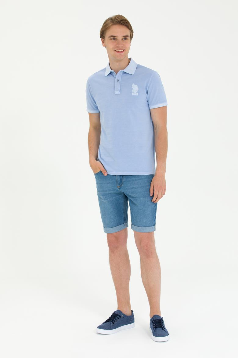 Erkek Mavi Basic Polo Yaka Tişört - 50263475174