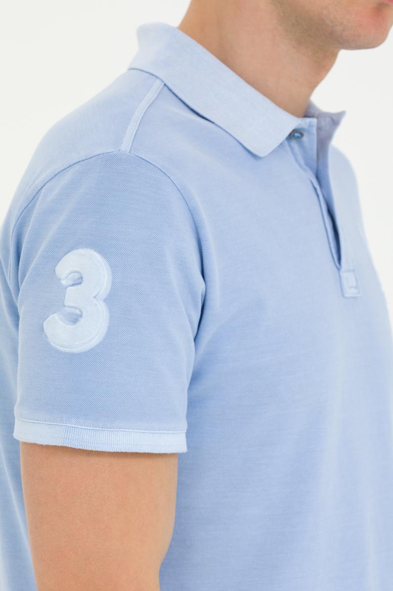 Erkek Mavi Basic Polo Yaka Tişört