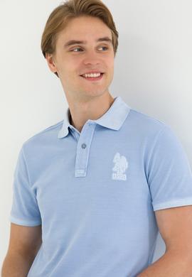 Erkek Mavi Basic Polo Yaka Tişört - 50263475174