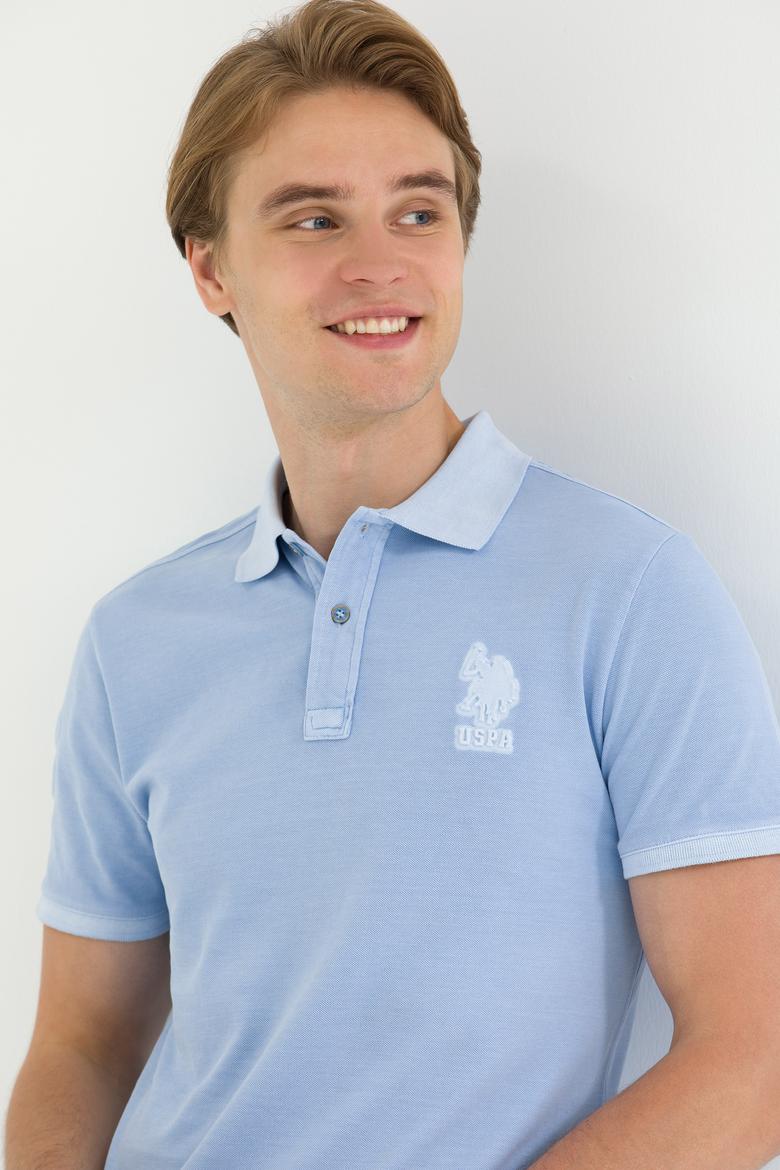 Erkek Mavi Basic Polo Yaka Tişört - 50263475174