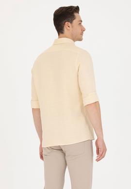 Erkek Açık Sarı Uzun Kollu Gömlek - 50263524012