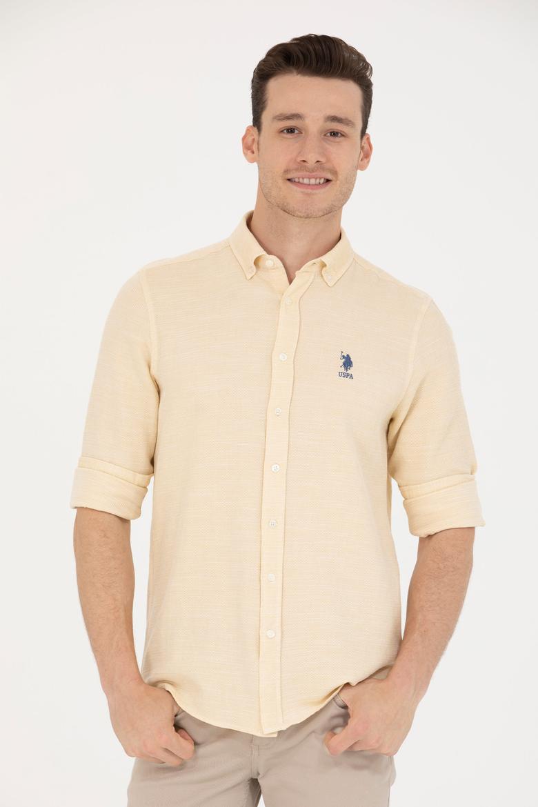 Erkek Açık Sarı Uzun Kollu Gömlek - 50263524012