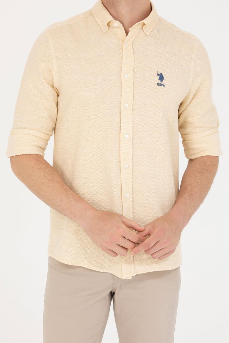 Erkek Açık Sarı Uzun Kollu Gömlek - 50263524012