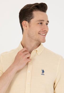 Erkek Açık Sarı Uzun Kollu Gömlek - 50263524012